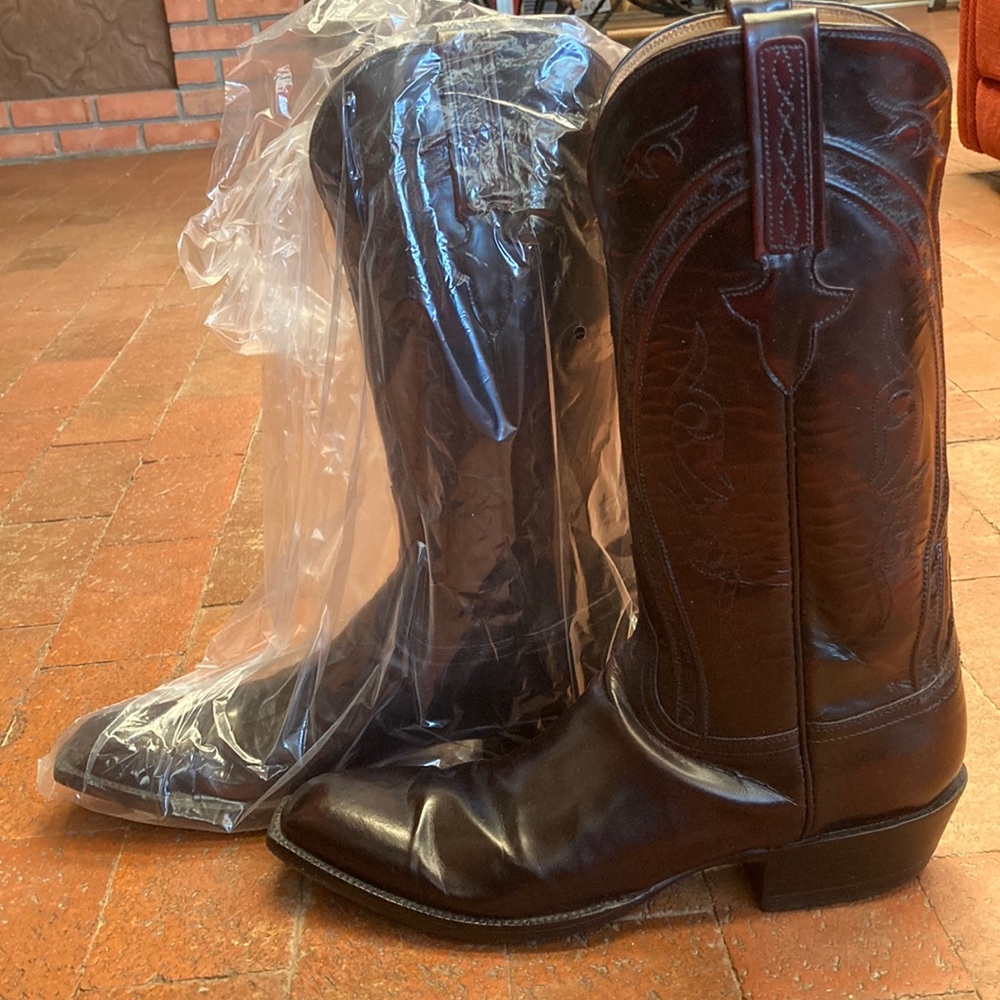 Lucchese Bootmaker Men’s Tan Burn Ranch Boots Size 11.5 A